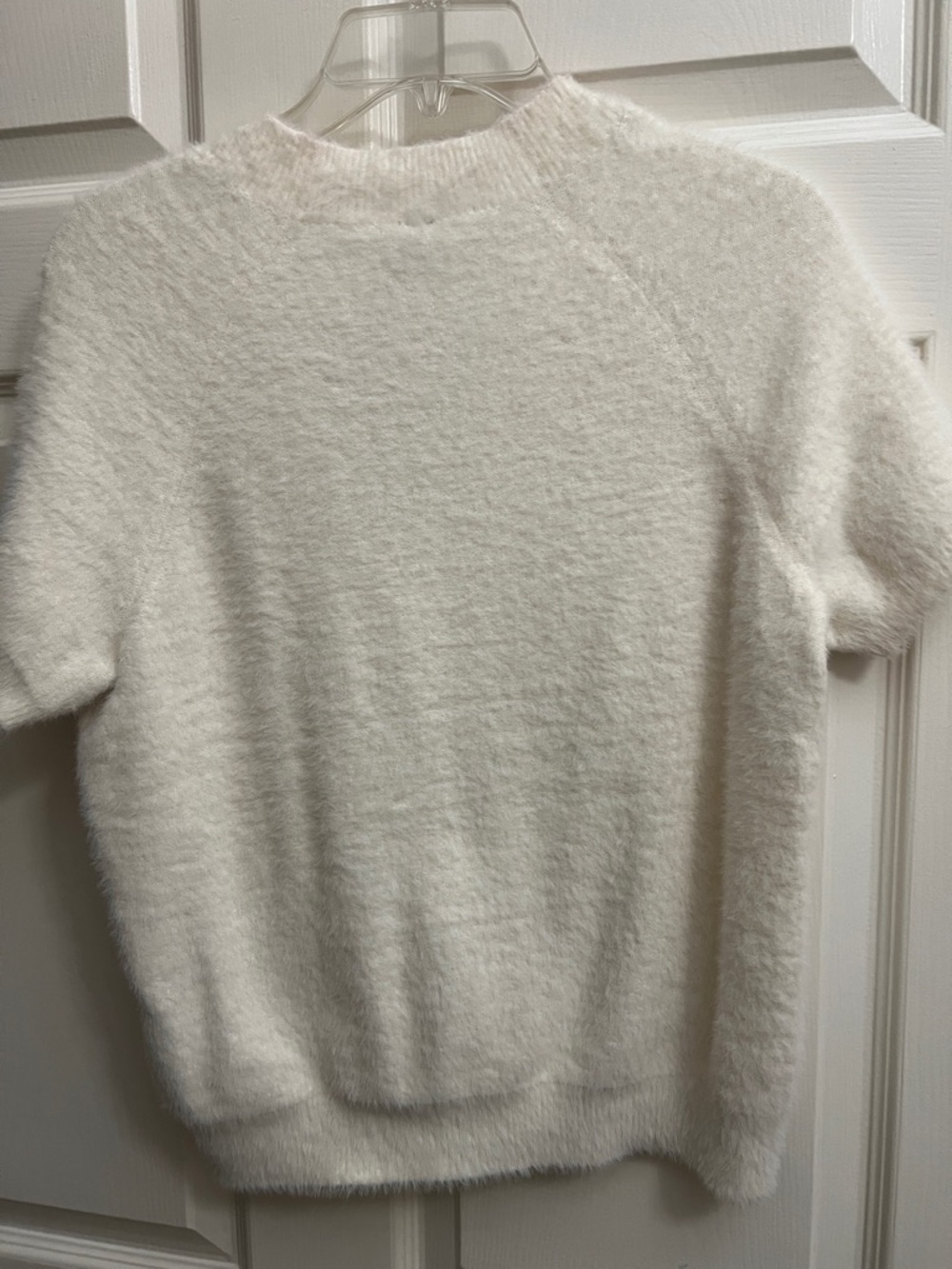 By Anthropologie Soft Short-Sleeve Cream Cardigan Sweater - Picture 7 of 9